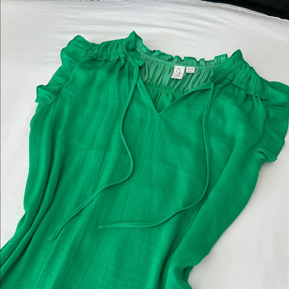 Joie Green Ruffled Mini Dress - Picture 2 of 12